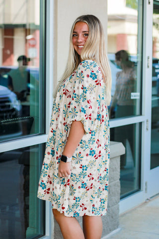 Fun For All Fall Floral Dress