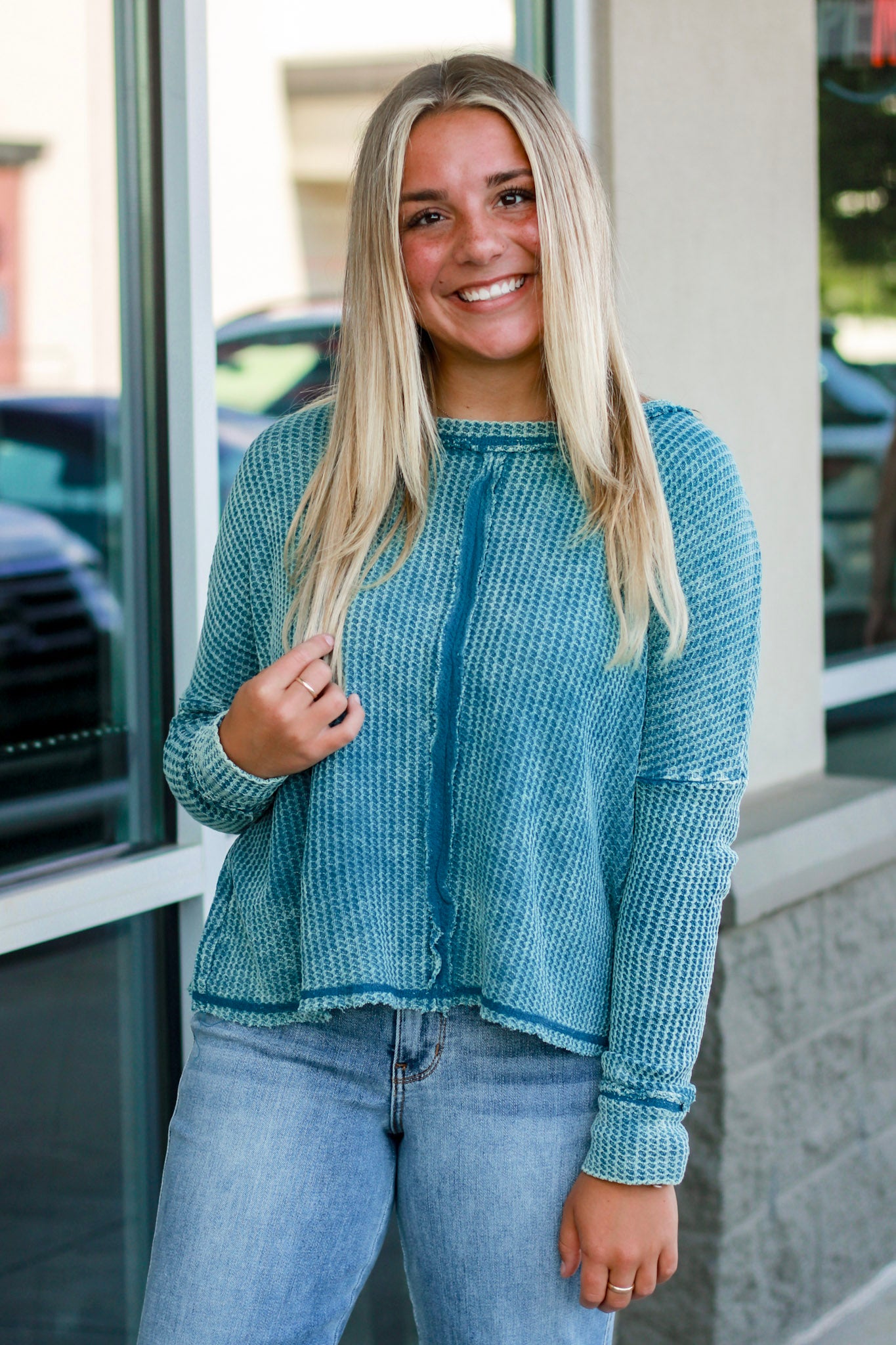 Couldn't Have Loved You More Mineral Wash Top in Teal