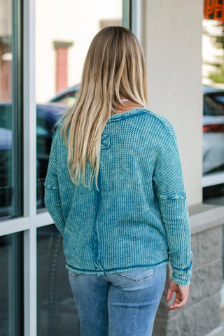 Couldn't Have Loved You More Mineral Wash Top in Teal