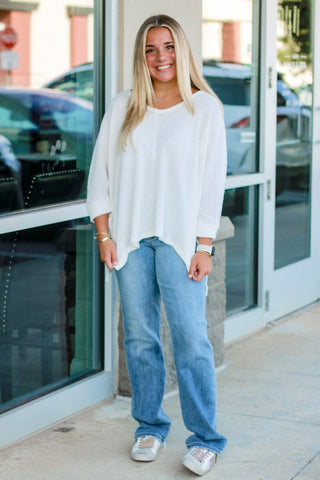 Feels Like Heaven Dolman Sleeve Top in Ivory