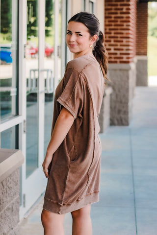 On the Town Dress in Chocolate Brown