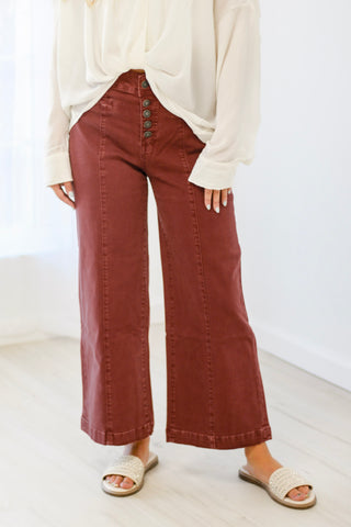 Meet Me Halfway Wide Leg Jeans in Roux