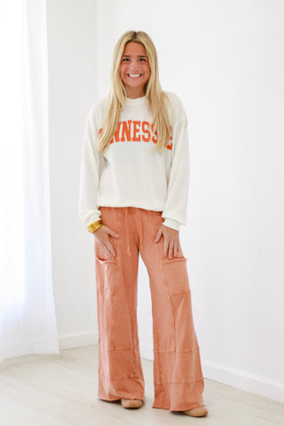 Express Yourself Mineral Wash Pants in Deep Camel