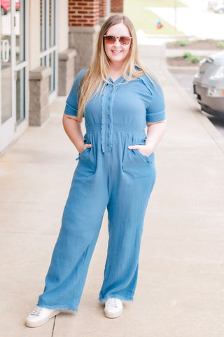 Off to Work Blue Jumpsuit