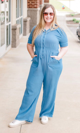 Off to Work Blue Jumpsuit
