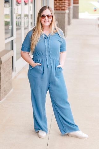 Off to Work Blue Jumpsuit