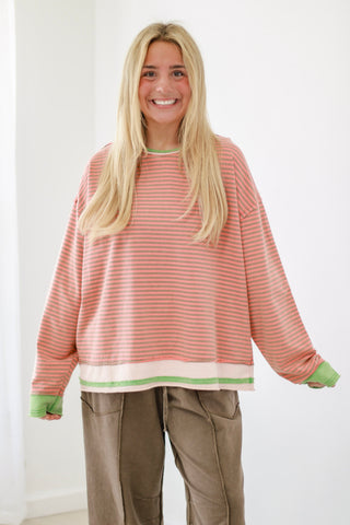 Sunday Morning Pullover in Coral Grey