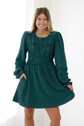 Sing Your Praises Deep Green Dress