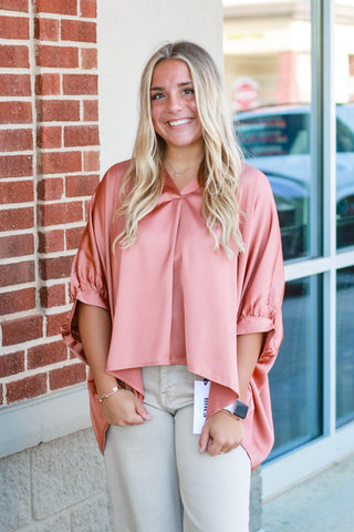 Living in This Blouse in Burnt Orange