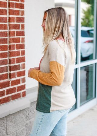 For All of Fall Color Block Top