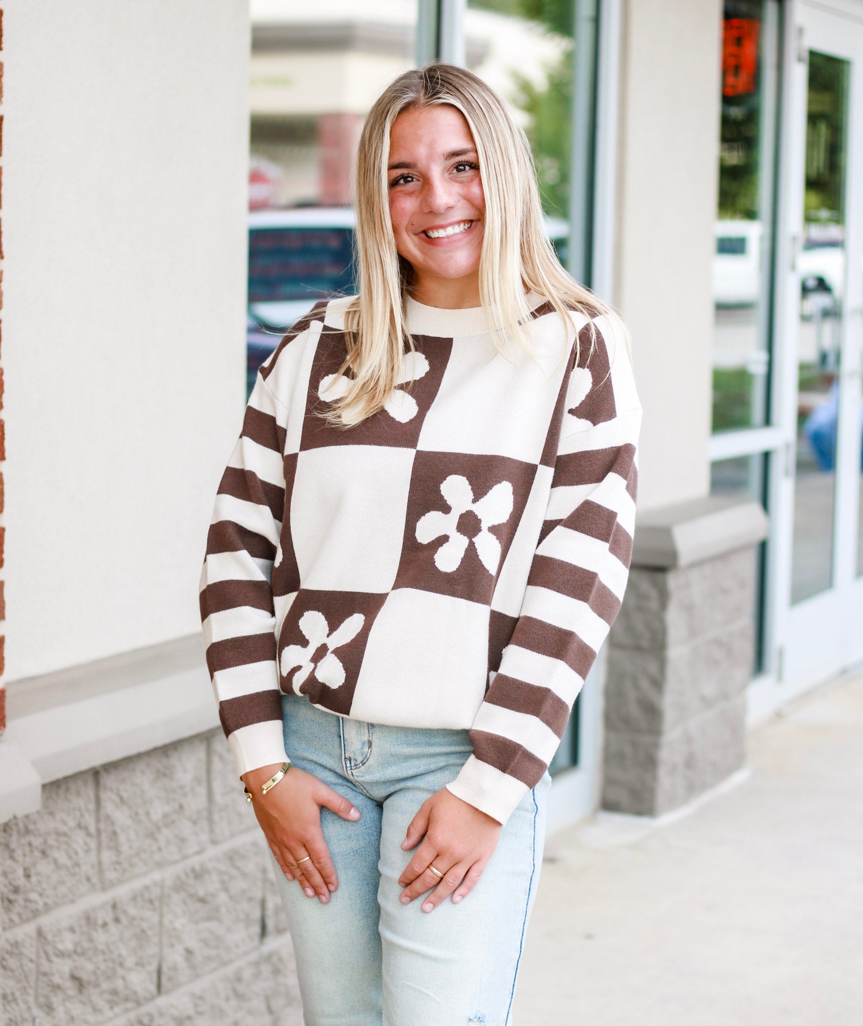 Find Me in Trendy Prints Block Sweater
