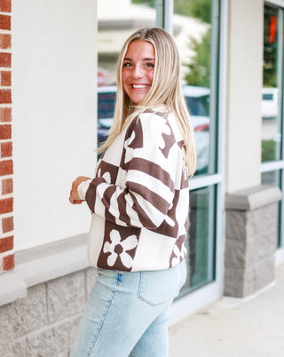 Find Me in Trendy Prints Block Sweater