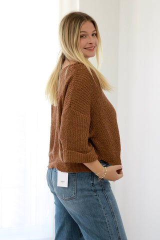 Let It Be Sweater in Deep Camel