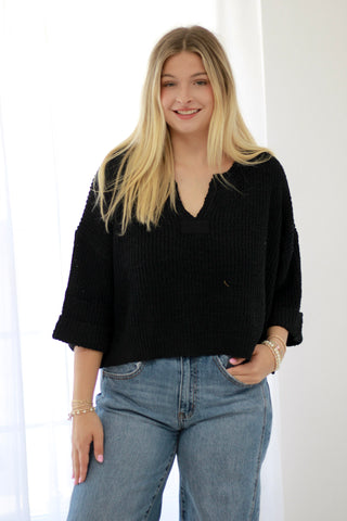 Let It Be Sweater in Black