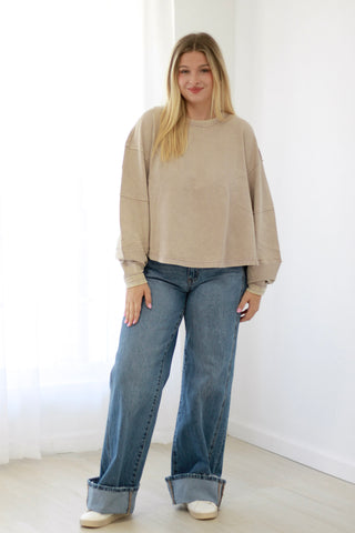 Cooler Than You Pullover in Ash Mocha