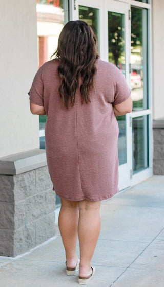Relying On Ribbed Dress in Rust