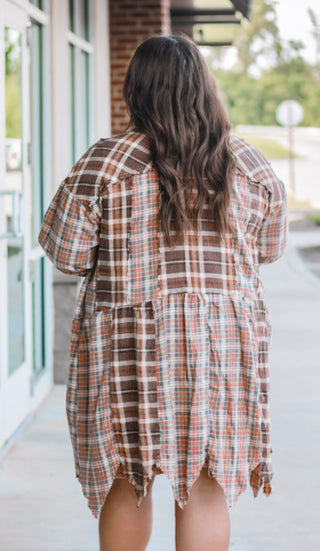 Mixing Things Up Oversized Plaid Buttondown