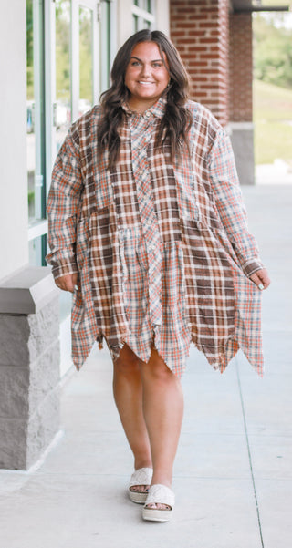 Mixing Things Up Oversized Plaid Buttondown