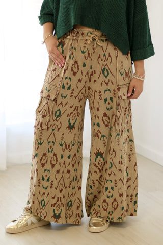 Going Off Vibes Mineral Washed Cargo Pants