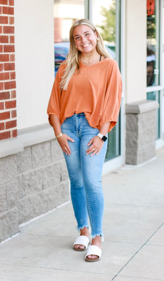 Carry On Blouse in Burnt Orange