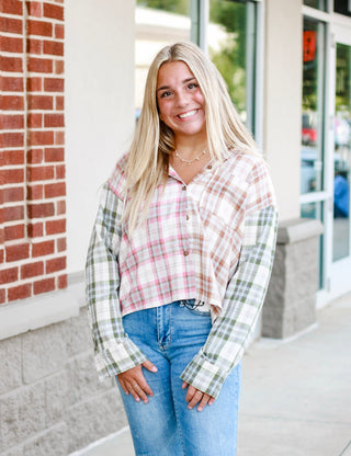 Breath of Fresh Air Cropped Plaid Jacket