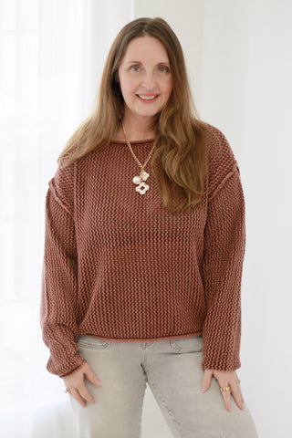 Before You Know It Waffle Knit Sweater