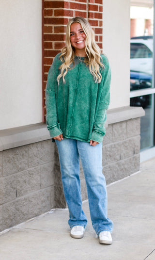 Truth About Life Top in Dark Green