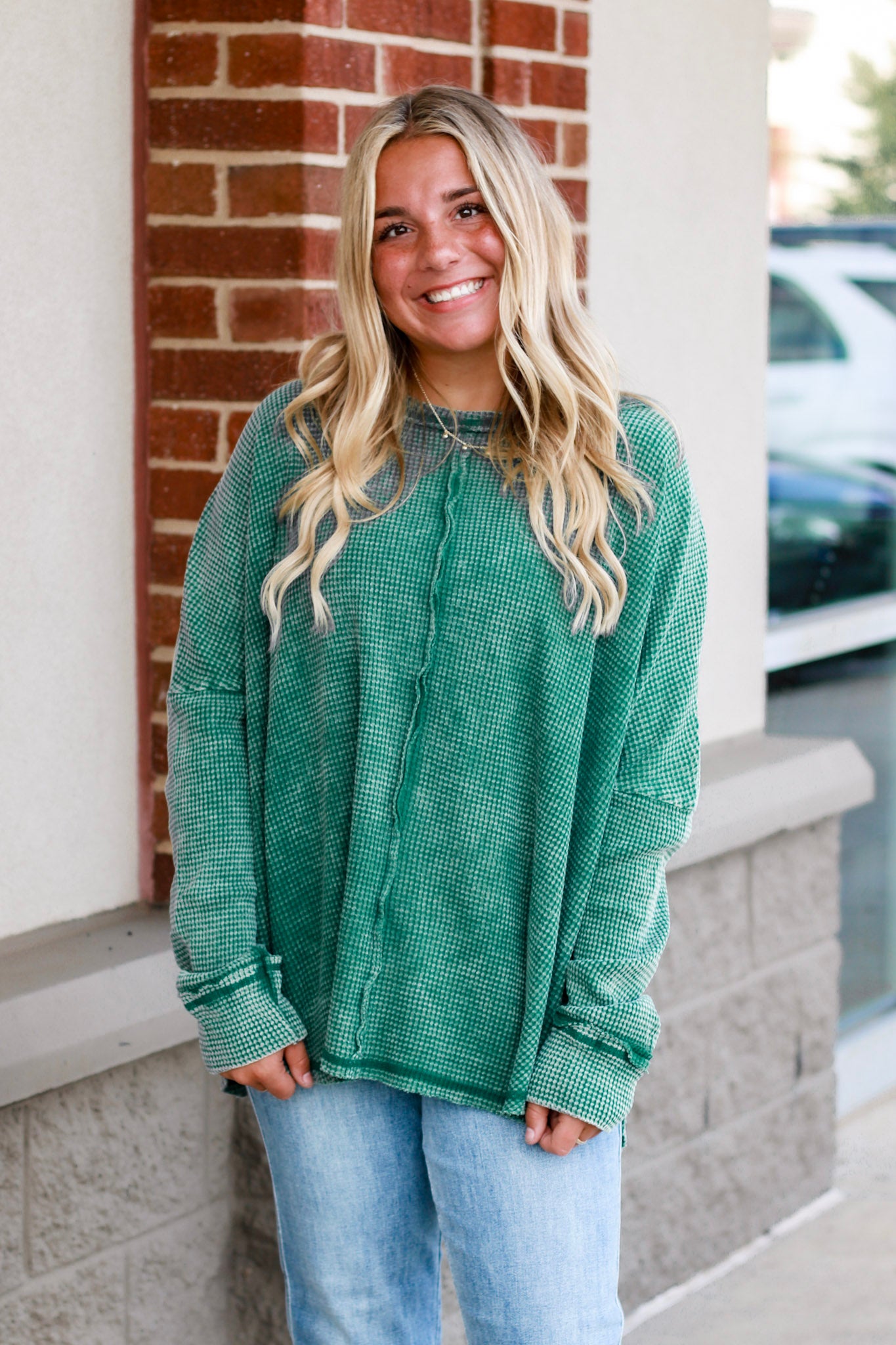 Truth About Life Top in Dark Green
