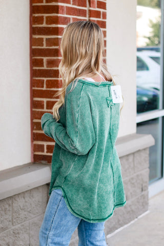 Truth About Life Top in Dark Green