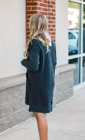 Wind Down Dress in Charcoal