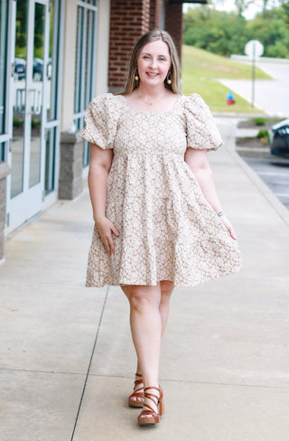 Too Cute Puff Sleeve Dress