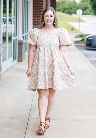 Too Cute Puff Sleeve Dress
