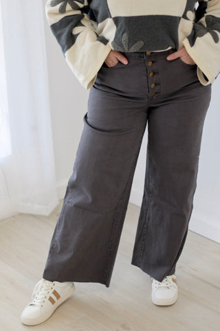 Downtown Vibes Wide Leg Pants in Ash Grey