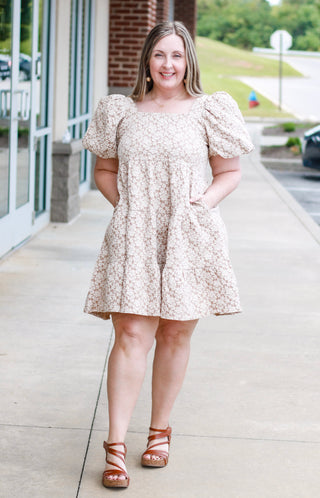 Too Cute Puff Sleeve Dress