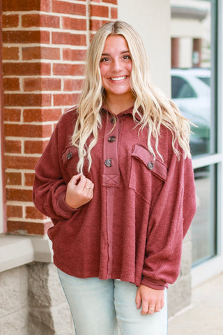 Go All Out Burgundy Pullover