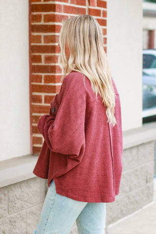 Go All Out Burgundy Pullover