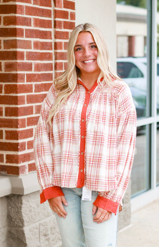 You're My First Love Plaid Blouse