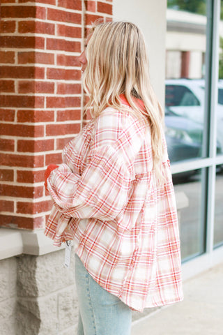 You're My First Love Plaid Blouse