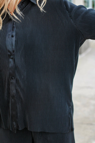 From This Moment Crinkle Top in Black