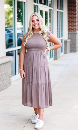 Your Best Bet Dress in Mocha