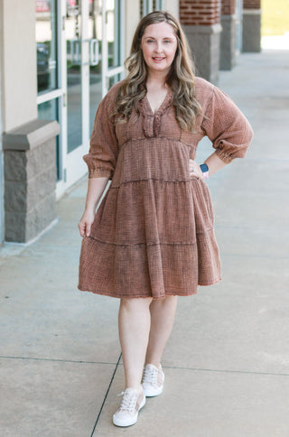 Holding Onto Heaven Dress in Chocolate Brown