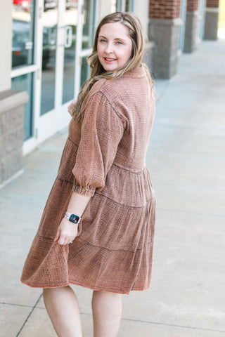 Holding Onto Heaven Dress in Chocolate Brown