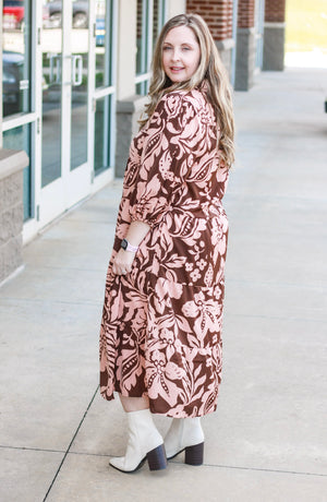 For the Love of it All Print Dress in Mocha Mix