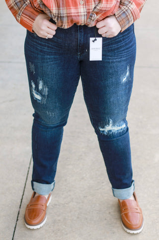 In Stitches Judy Blue Boyfriend Jeans