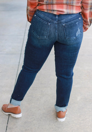 In Stitches Judy Blue Boyfriend Jeans