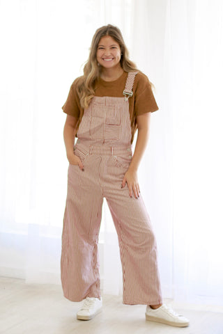 Living for This Striped Mineral Washed Jumpsuit