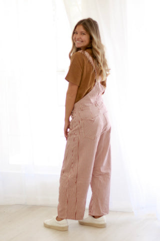 Living for This Striped Mineral Washed Jumpsuit