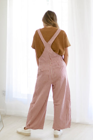 Living for This Striped Mineral Washed Jumpsuit
