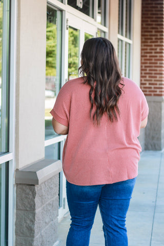 Do You Believe In Love Ribbed Top in Rust