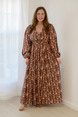 Fall Wedding Date Floral Maxi Dress